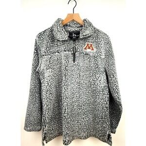 Boxercraft University Of‎ Minnesota Gray Quarter Zip Sherpa Pullover Sweater